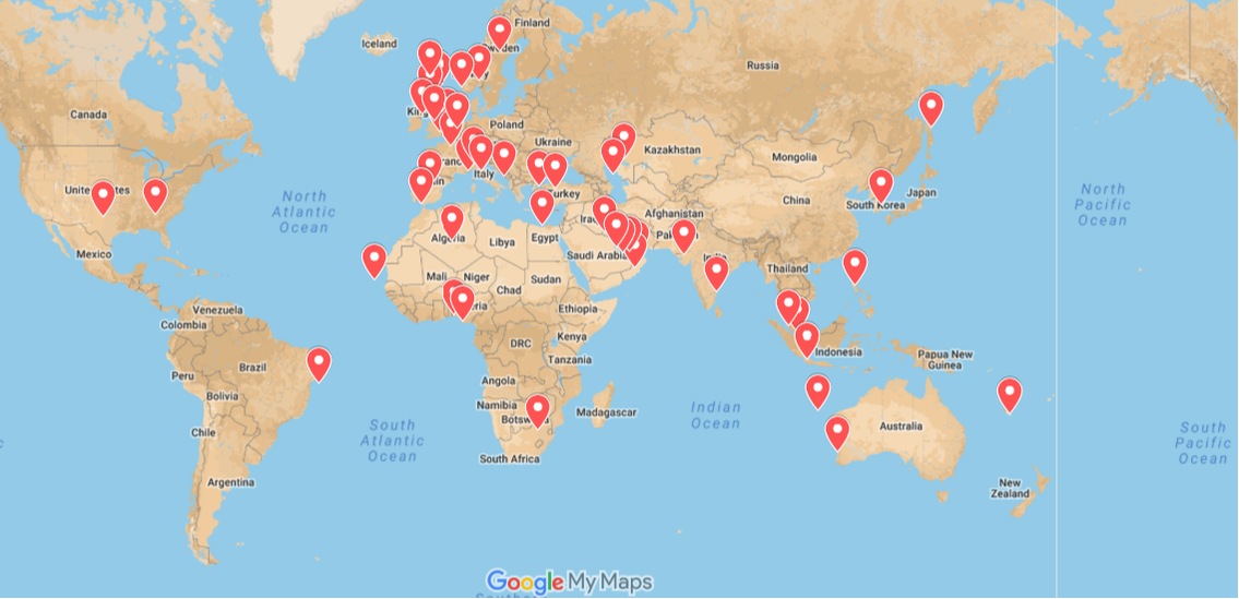 Map of client projects